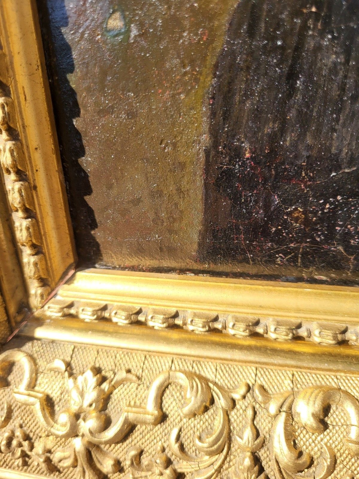 photo furniture Antique Painting. Portrait Of Bourgeois Man Oil Painting On Canvas.