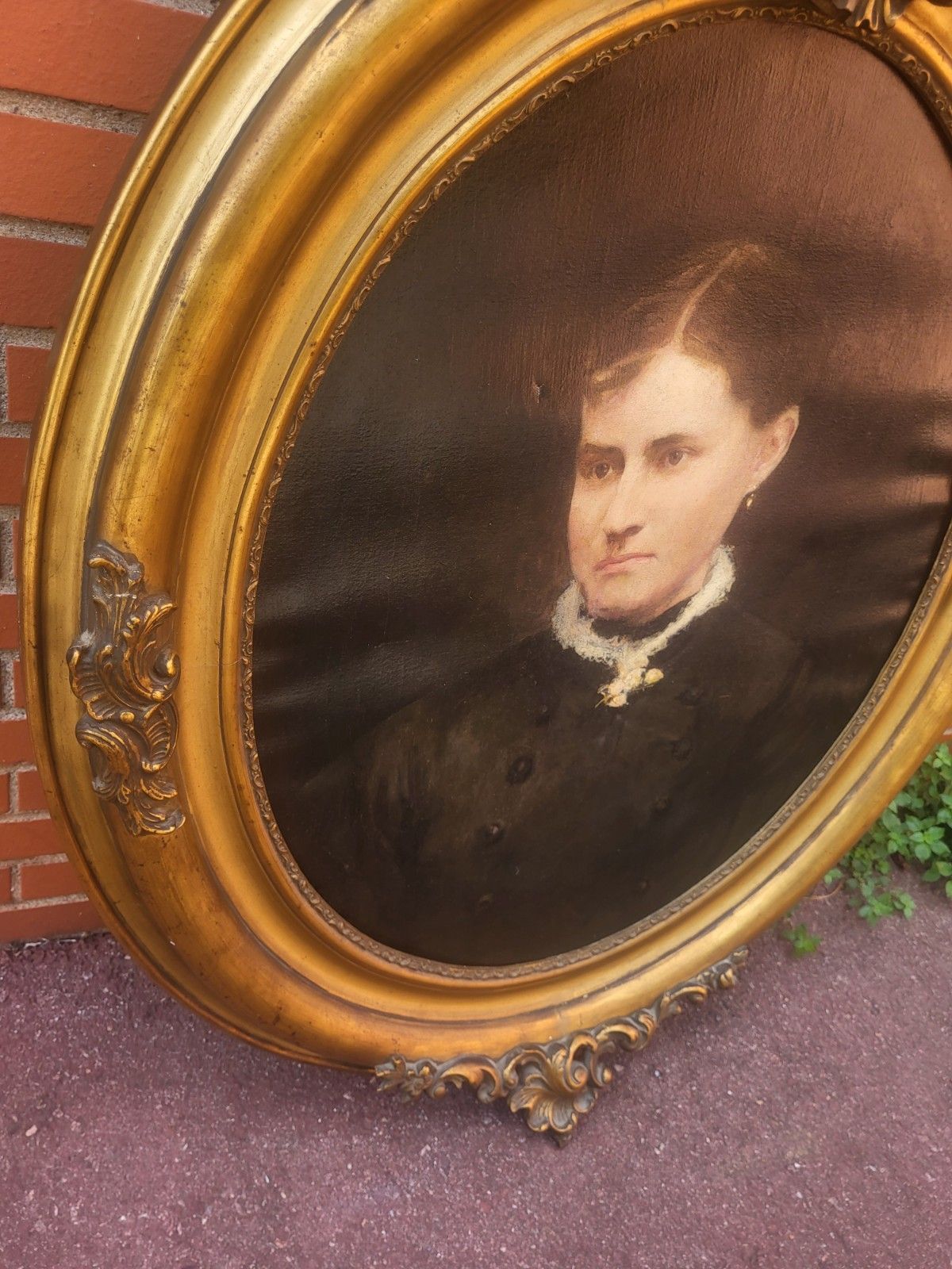 photo furniture French School Portrait Woman. Oil Painting On Canvas.
