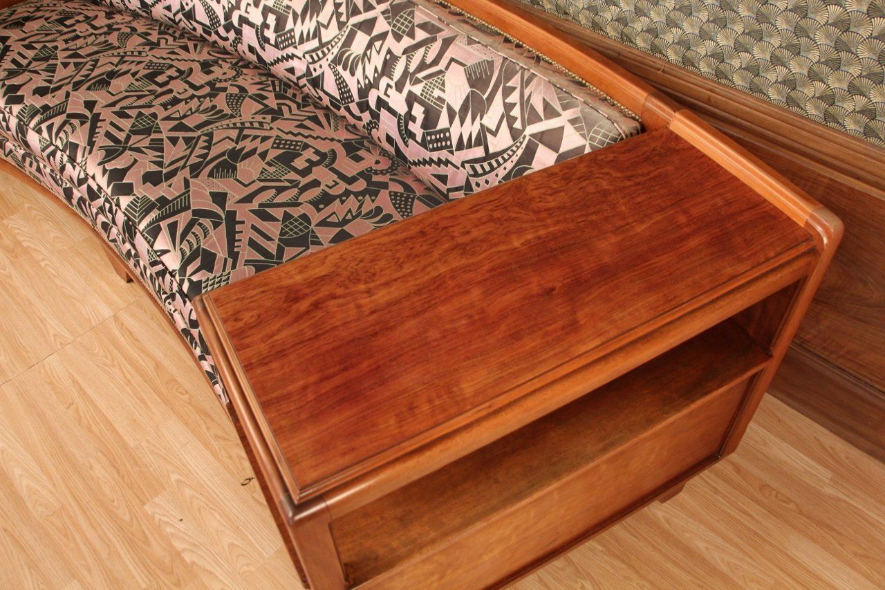 Large Art Deco Bench Sofa From Ateliers Majorelle, 1930s photo vinterior