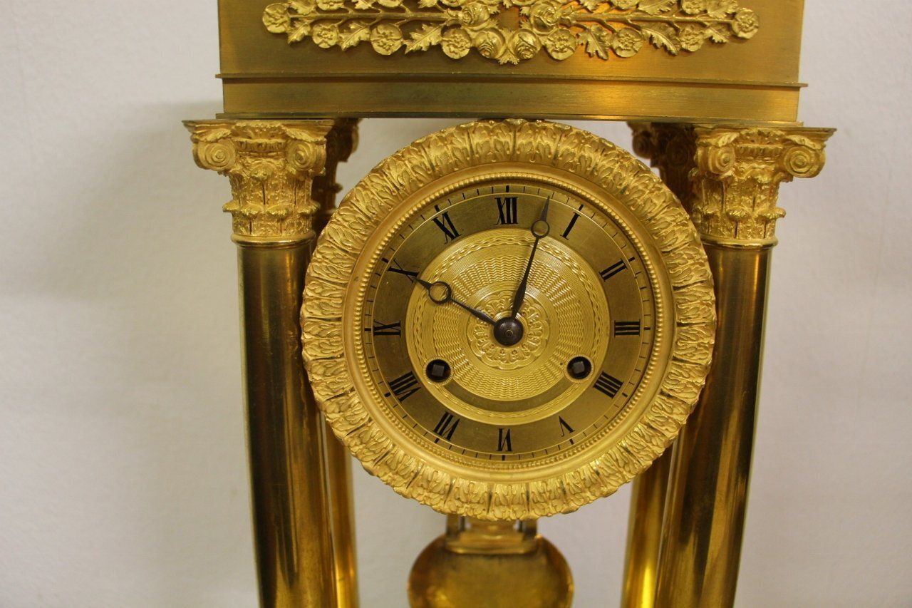 19th Century Golden Bronze Pendulum Clock photo for sale