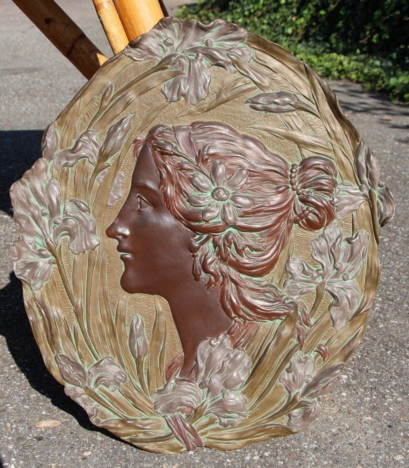 Art Nouveau Bas Relief By Ernst Wahliss, Vienna, Austria, 1890s