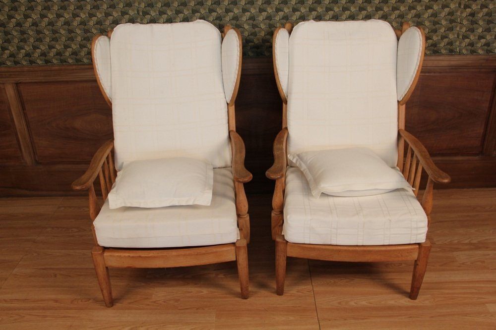 Set Of Vintage Chairs In Faded Oak, 1950s photo vinterior