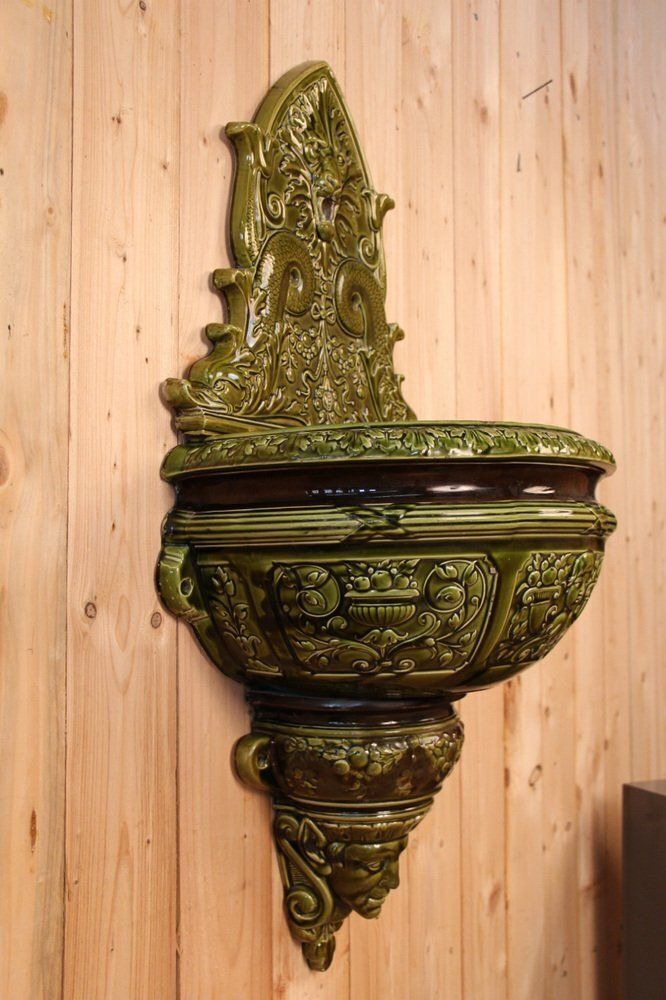 Large 19th Century Fountain Wall In Ceramic, Sarreguemines, France photo 2141.0