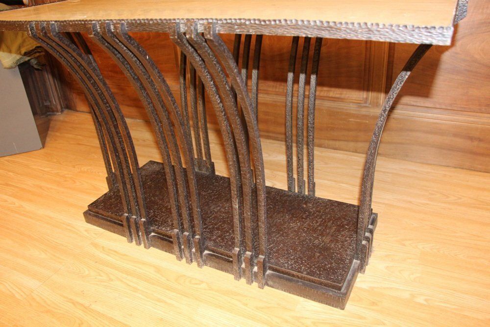 Art Deco Coffee Table In Wrought Iron By Edgar Brandt photo furniture