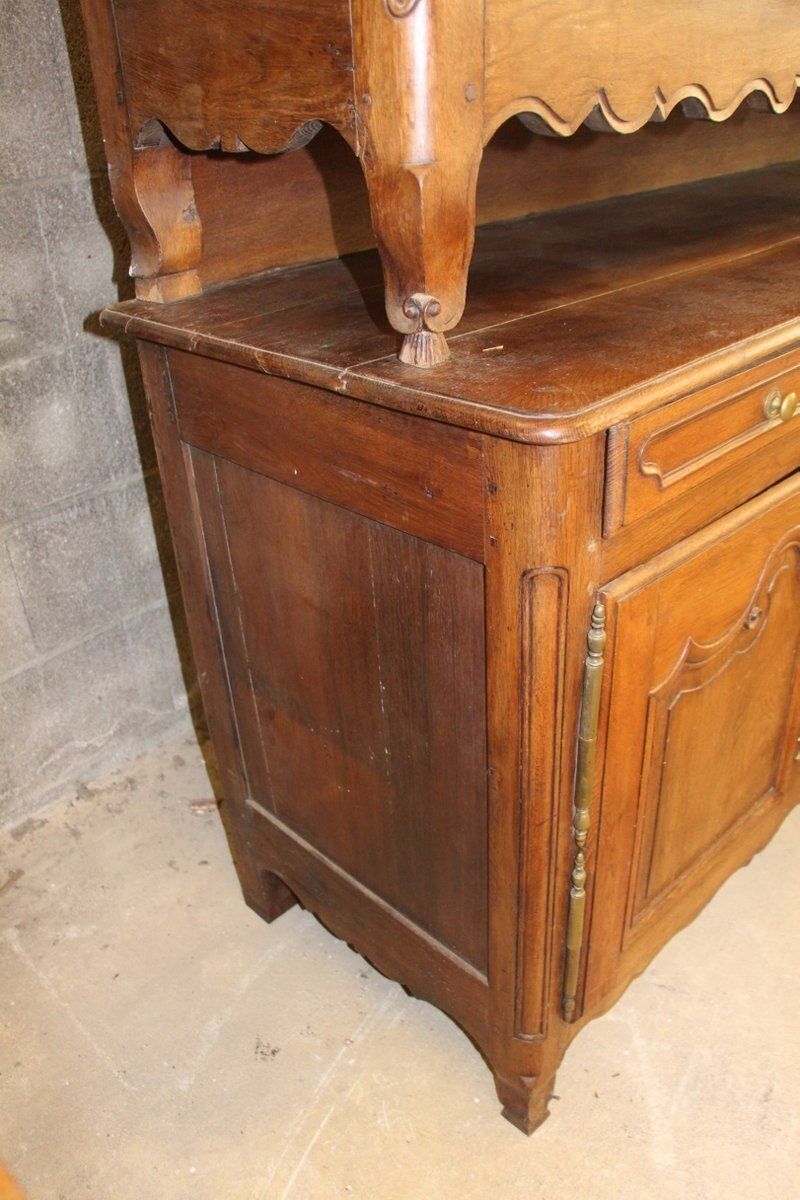 Antique French Oak And Wood Buffet photo vintage