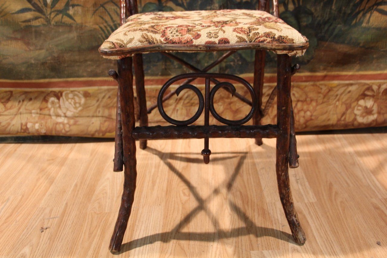 Folk Art Chair In Black Forest Branches, 1890s photo 918.0