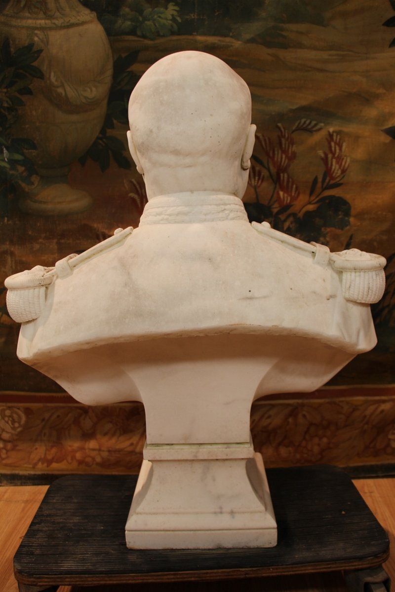 D. Trentacoste, Large Bust Of General, 1873, Carrara Marble photo for sale