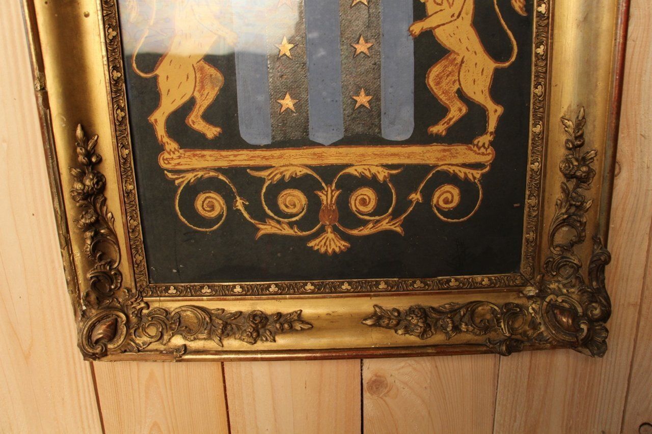 Coat Of Arms, 1800s, Watercolor And Gouache, Framed photo Art