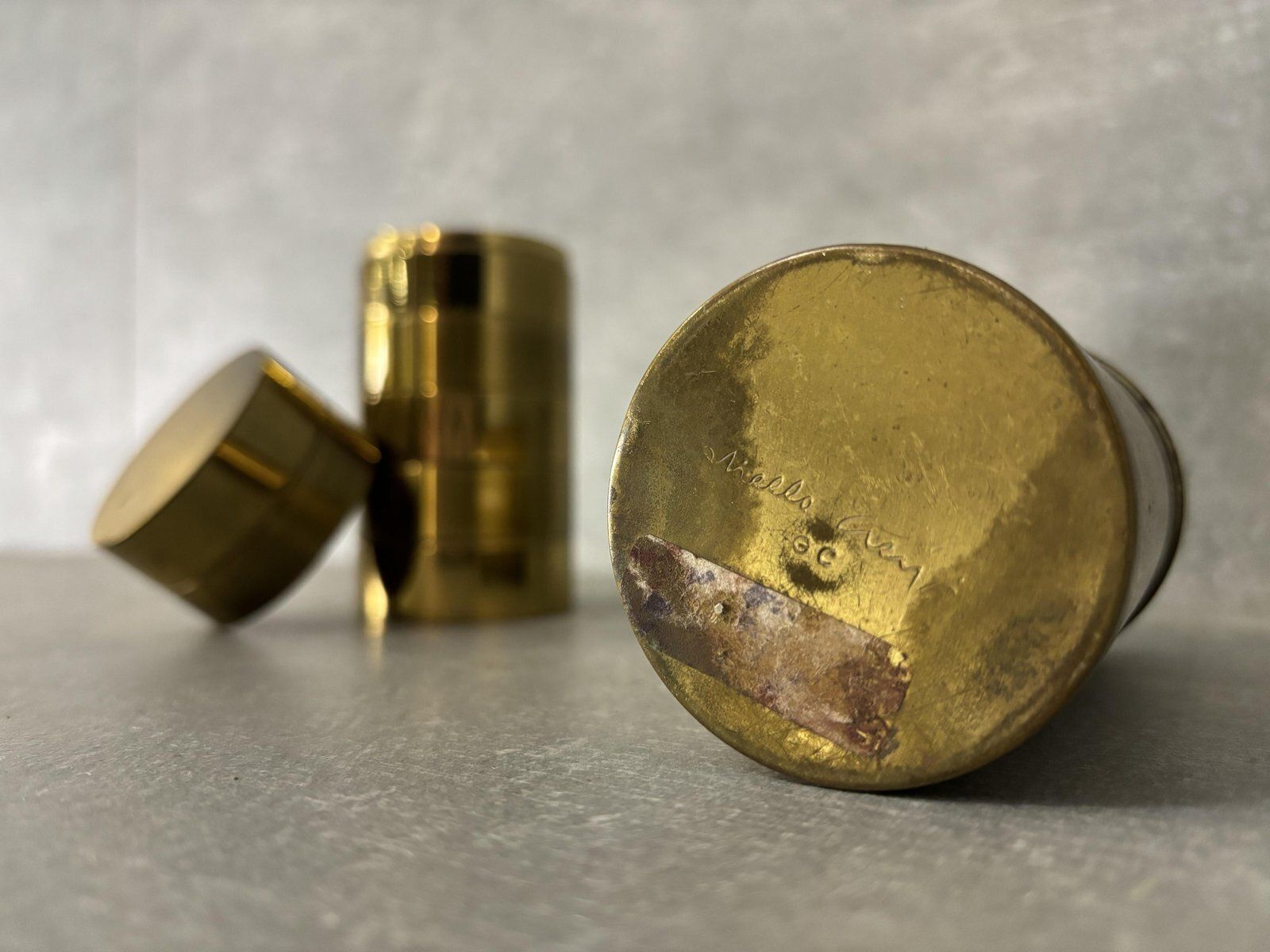 Brass Containers By Gabriella Crespi, 1970s, Set Of 2 photo furniture