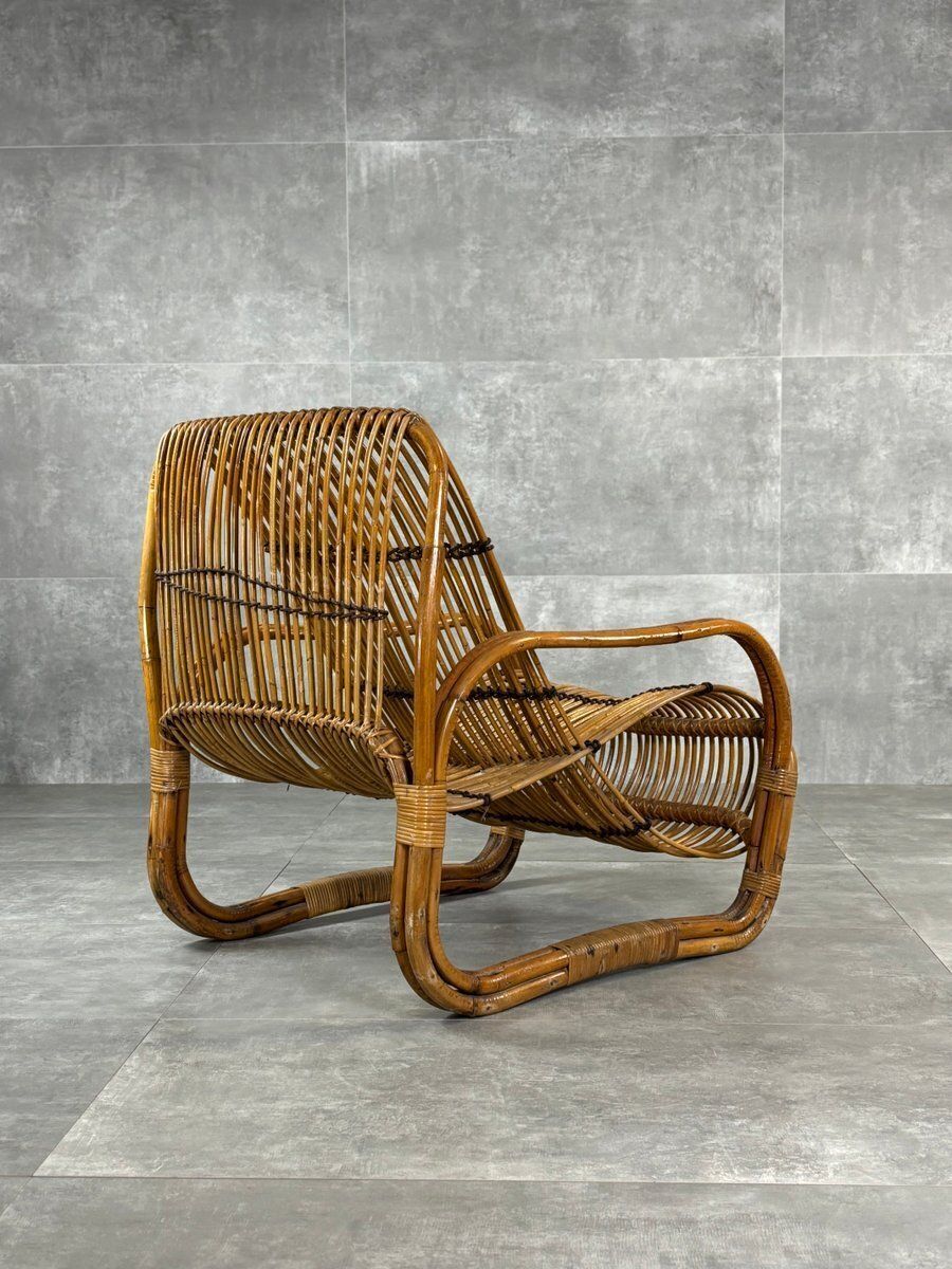 Wicker Lounge Chair Attributed To Raffaella Crespi, Italy, 1960s photo furniture
