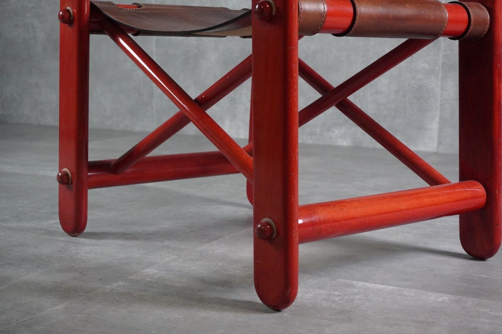 Bardella Chair In Wood And Leather By Umberto Brandigi For Poltronova, 1967 photo vinterior