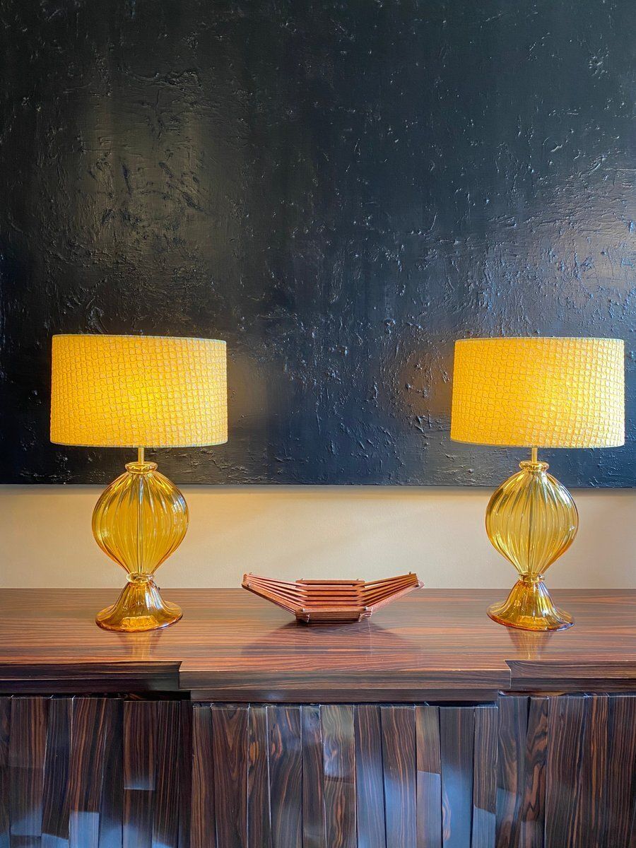 photo buy Murano Glass Table Lamps, Italy, 1965, Set Of 2