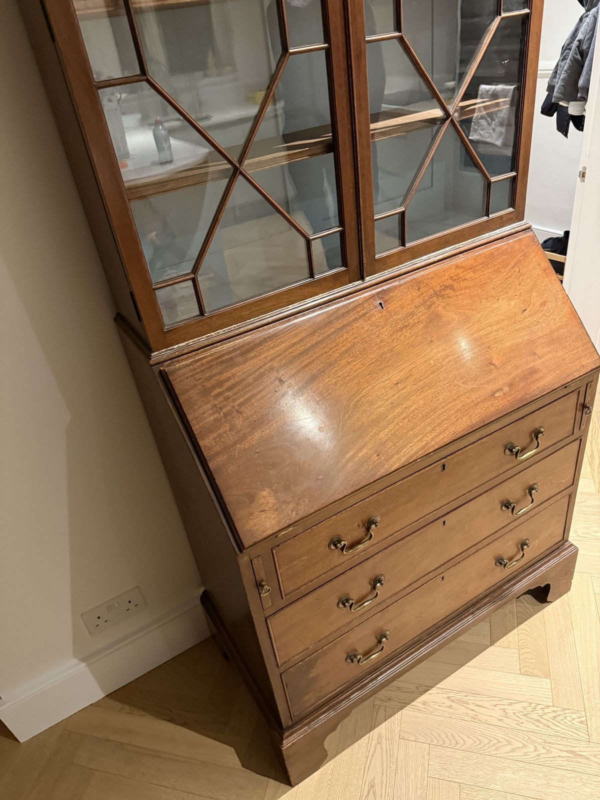 400.0 Antique Wooden Dresser Writing Desk photo