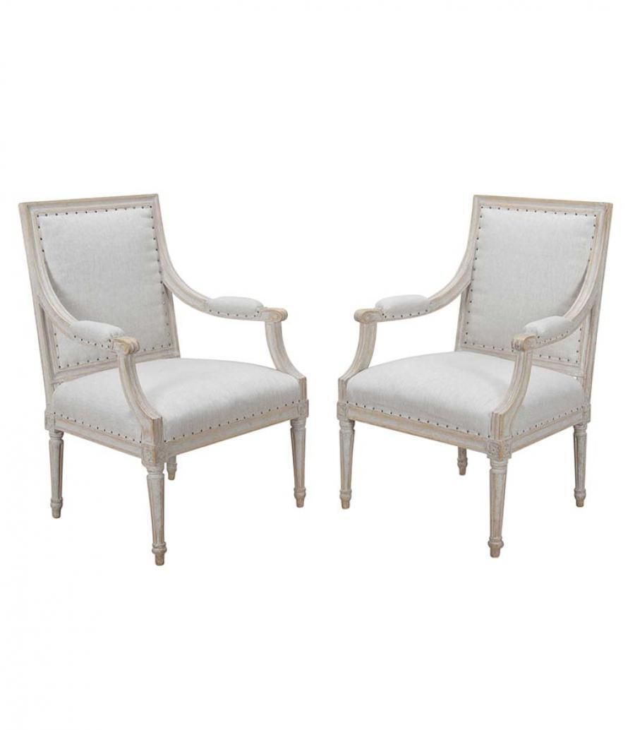 Pair Of Early 20th Century Swedish Gustavian Style Chairs photo for sale