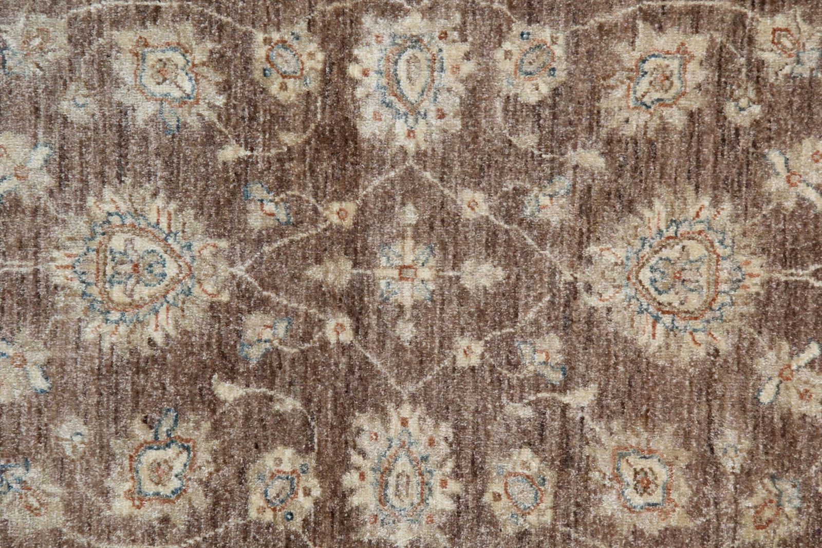 Brown Wool Rug, Handmade Floral Ziegler Carpet 148x96cm Oriental Decor photo buy