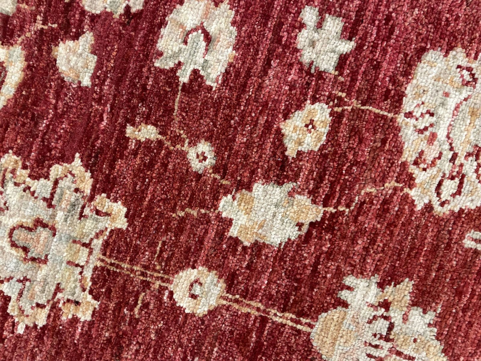 Handmade Wool Red Rug, Floral Oriental Carpet For Living Room 152x100cm photo vinterior