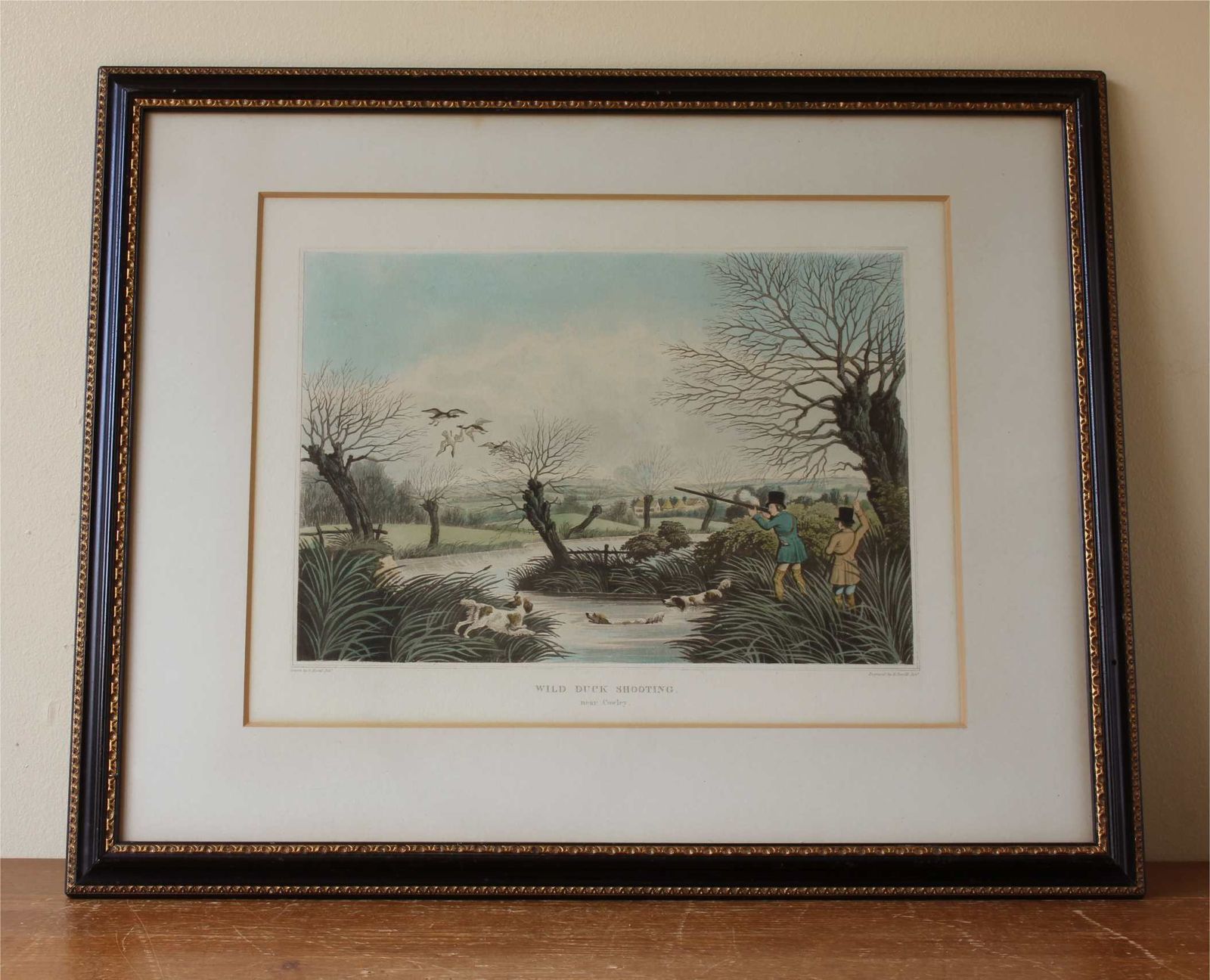 Snipe Shooting Near Uxbridge & Wild Duck Shooting Near Cowley. Lithograph. photo furniture