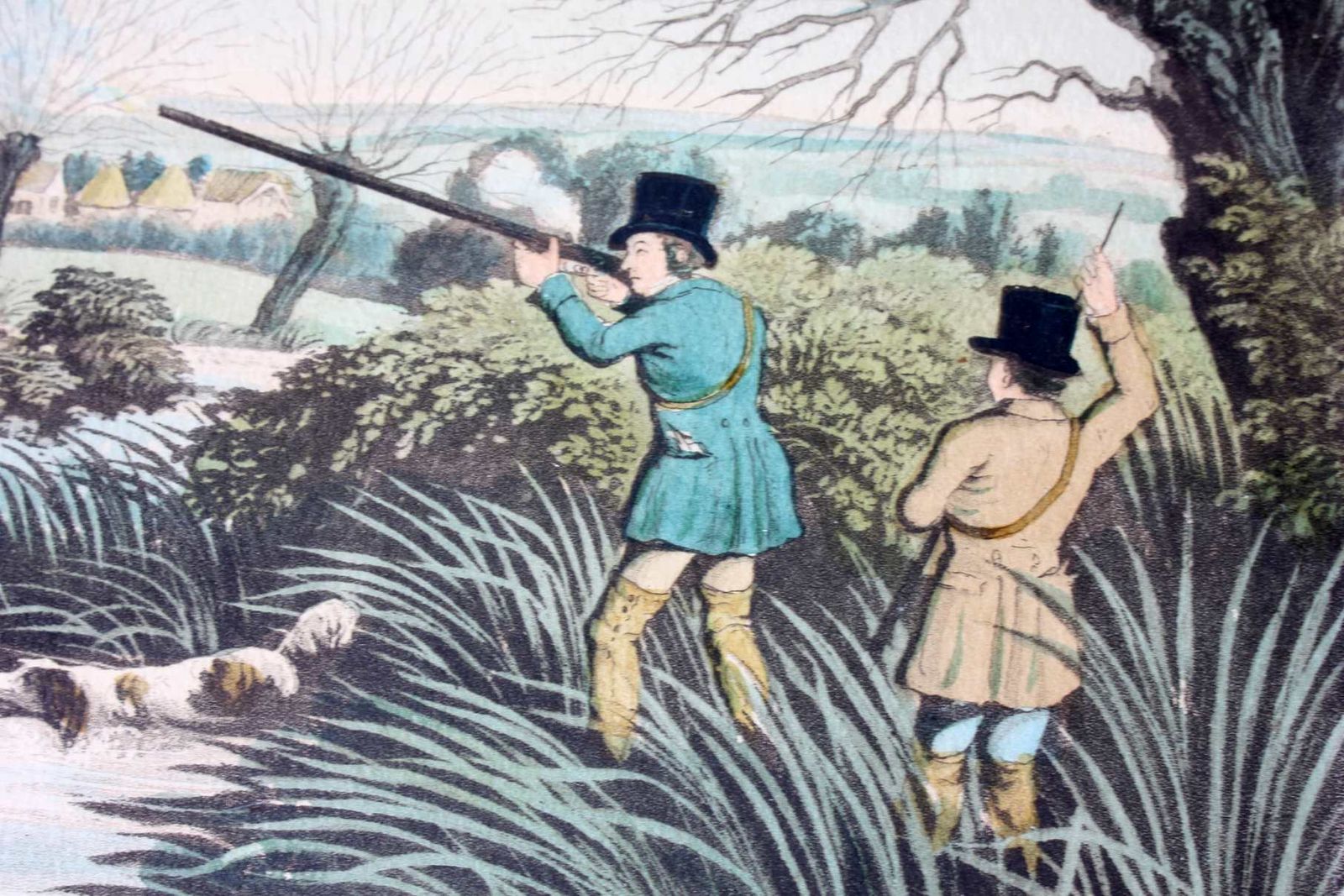 photo for sale Snipe Shooting Near Uxbridge & Wild Duck Shooting Near Cowley. Lithograph.