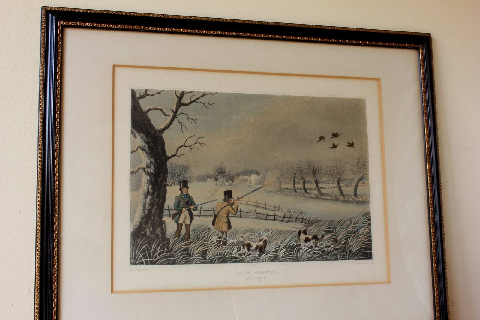 photo vinterior Snipe Shooting Near Uxbridge & Wild Duck Shooting Near Cowley. Lithograph.