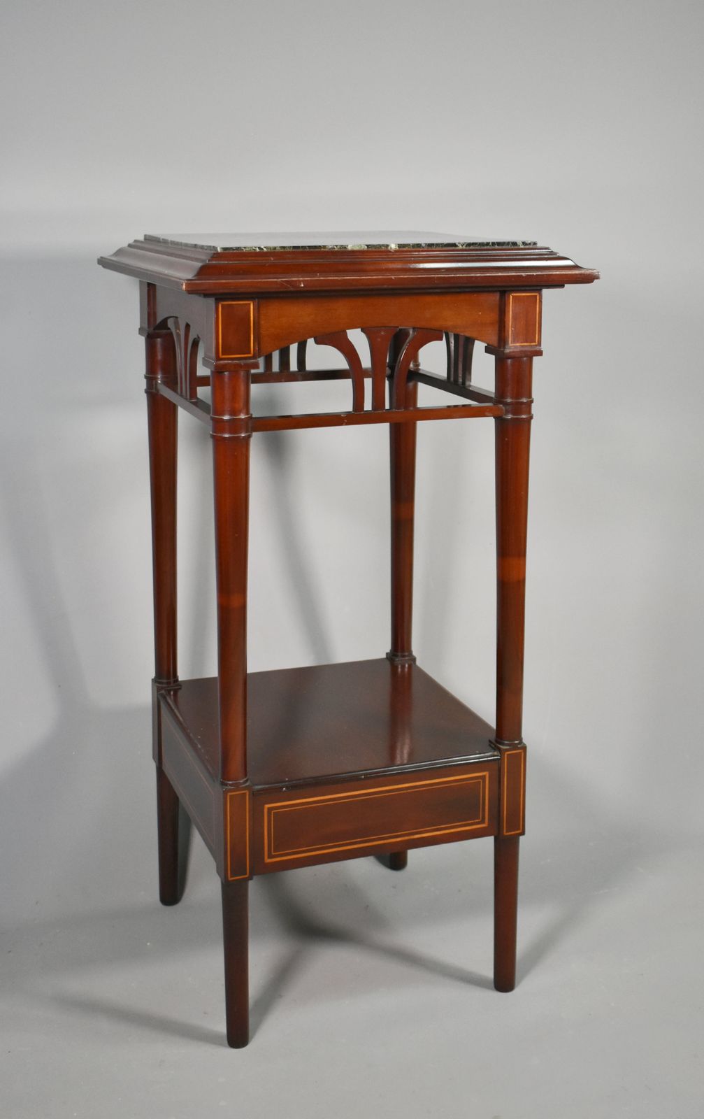 photo furniture Antique Pair Of French Sellettes Pedestal Tables In Mahogany