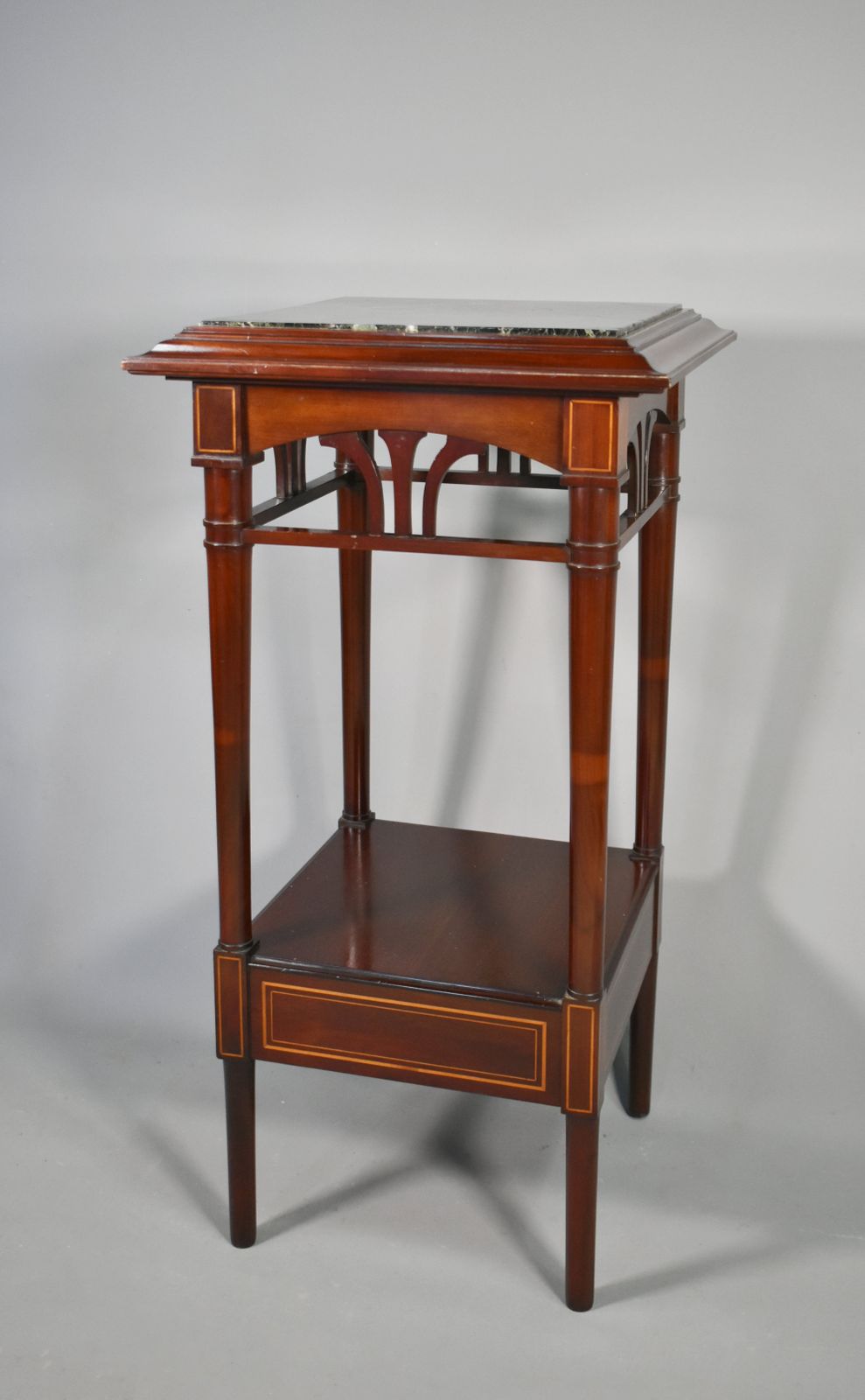 photo for sale Antique Pair Of French Sellettes Pedestal Tables In Mahogany