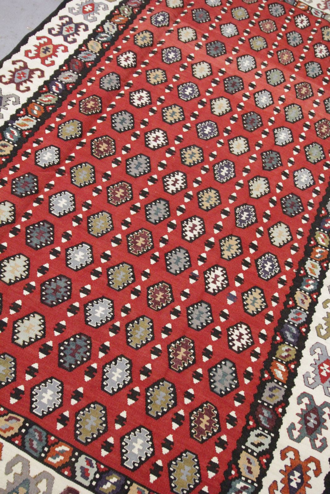 Serbian Kilim Rug, Handwoven Wool Flatweave Carpet, Folk Art 245x150 Cm photo for sale