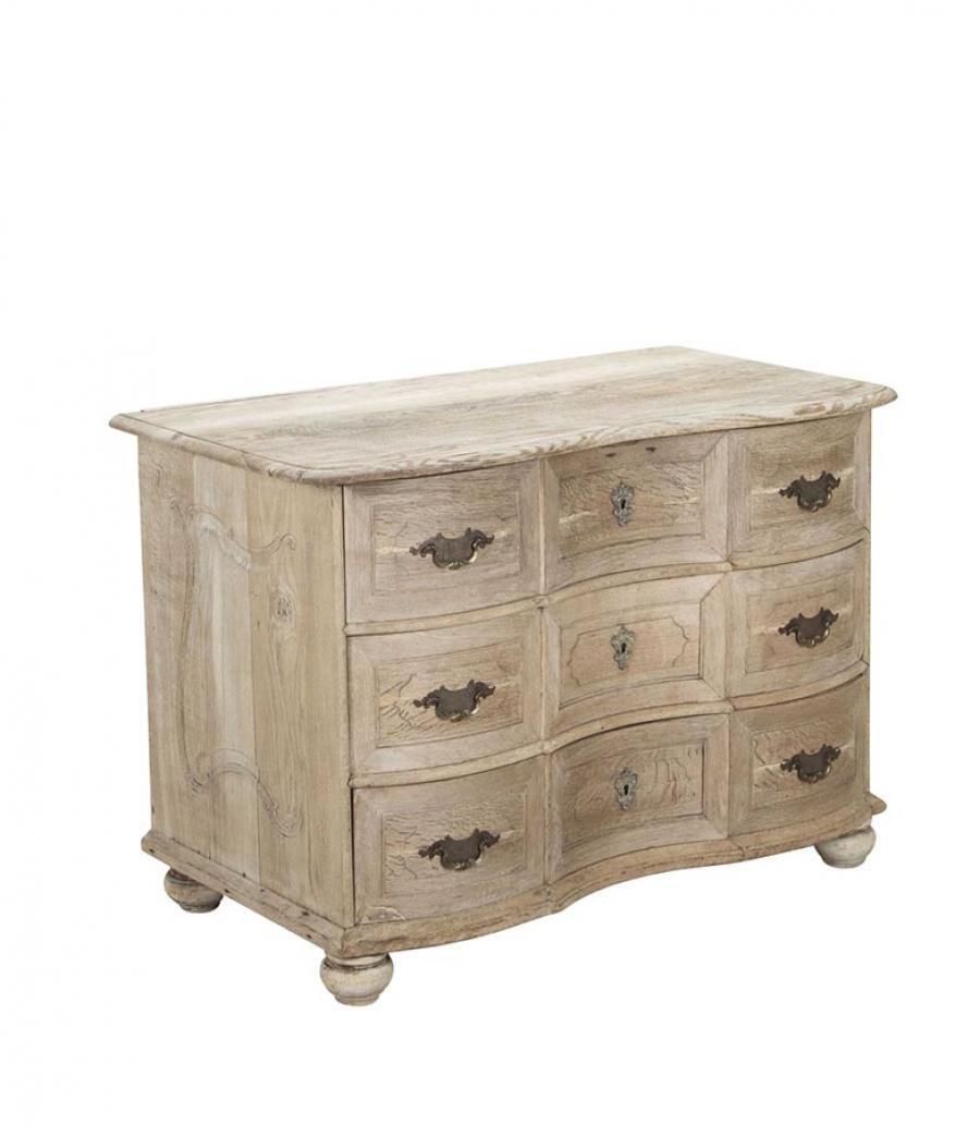 18th Century French Serpentine Front Commode In Bleached Oak photo furniture
