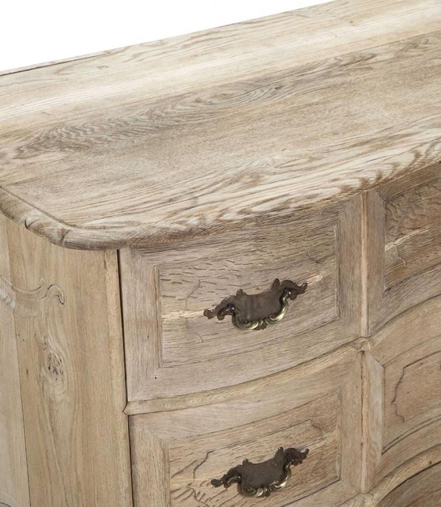 18th Century French Serpentine Front Commode In Bleached Oak photo vintage