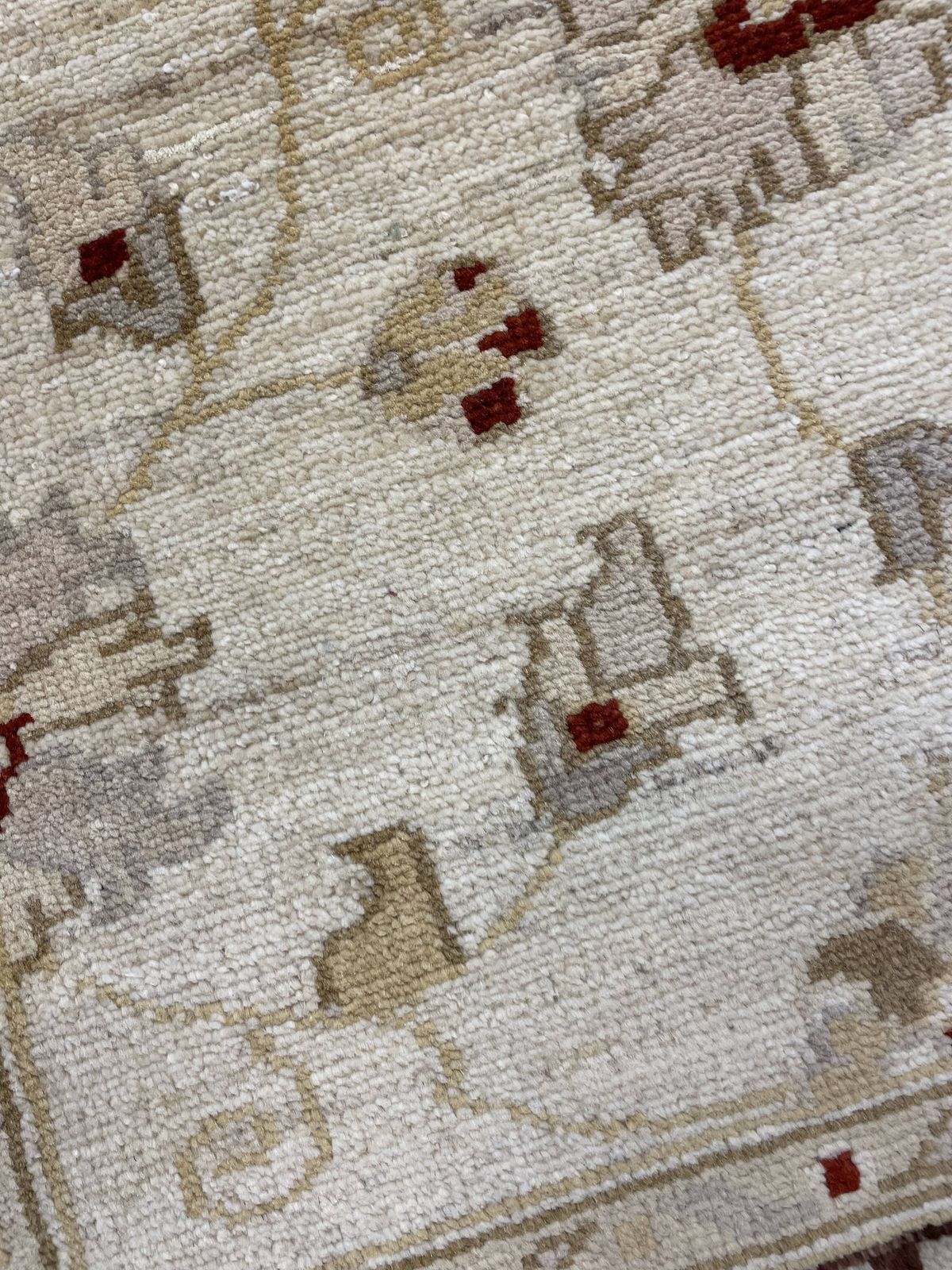 Beautiful Cream Brown Wool Rug, Floral Oriental Traditional Rug 106x150cm photo vinterior