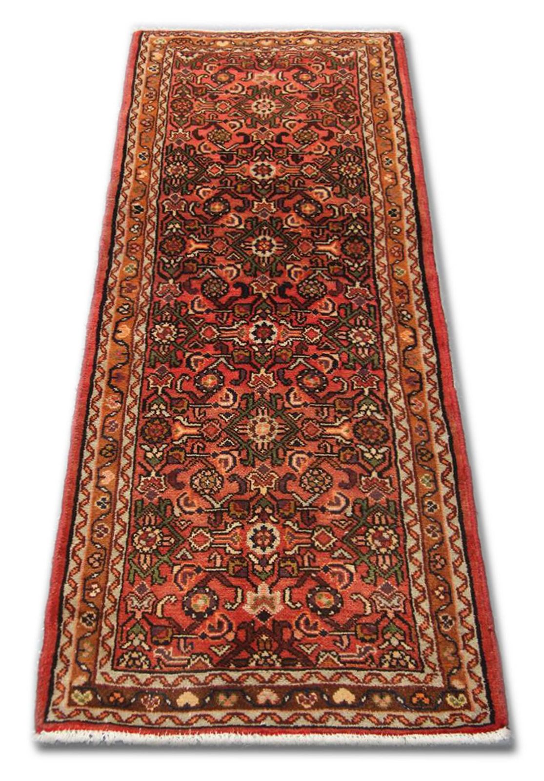 Vintage Red Wool Runner Rug, Handmade Oriental Geometric Hallway Carpet photo furniture