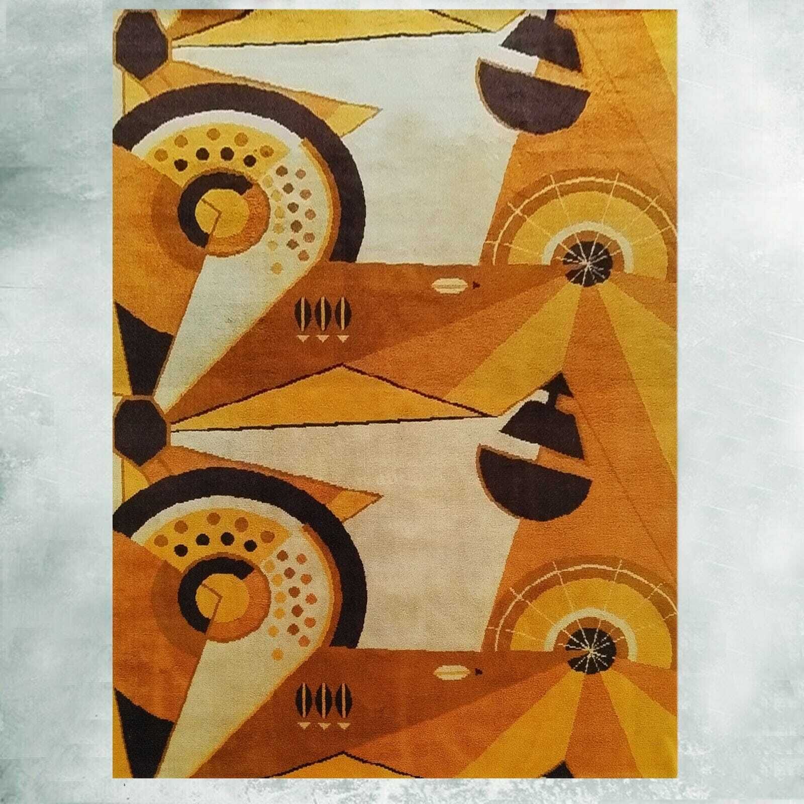 1950s Constructivist Mechanical Futuristic Rug/Tapestry. Made In France photo Art