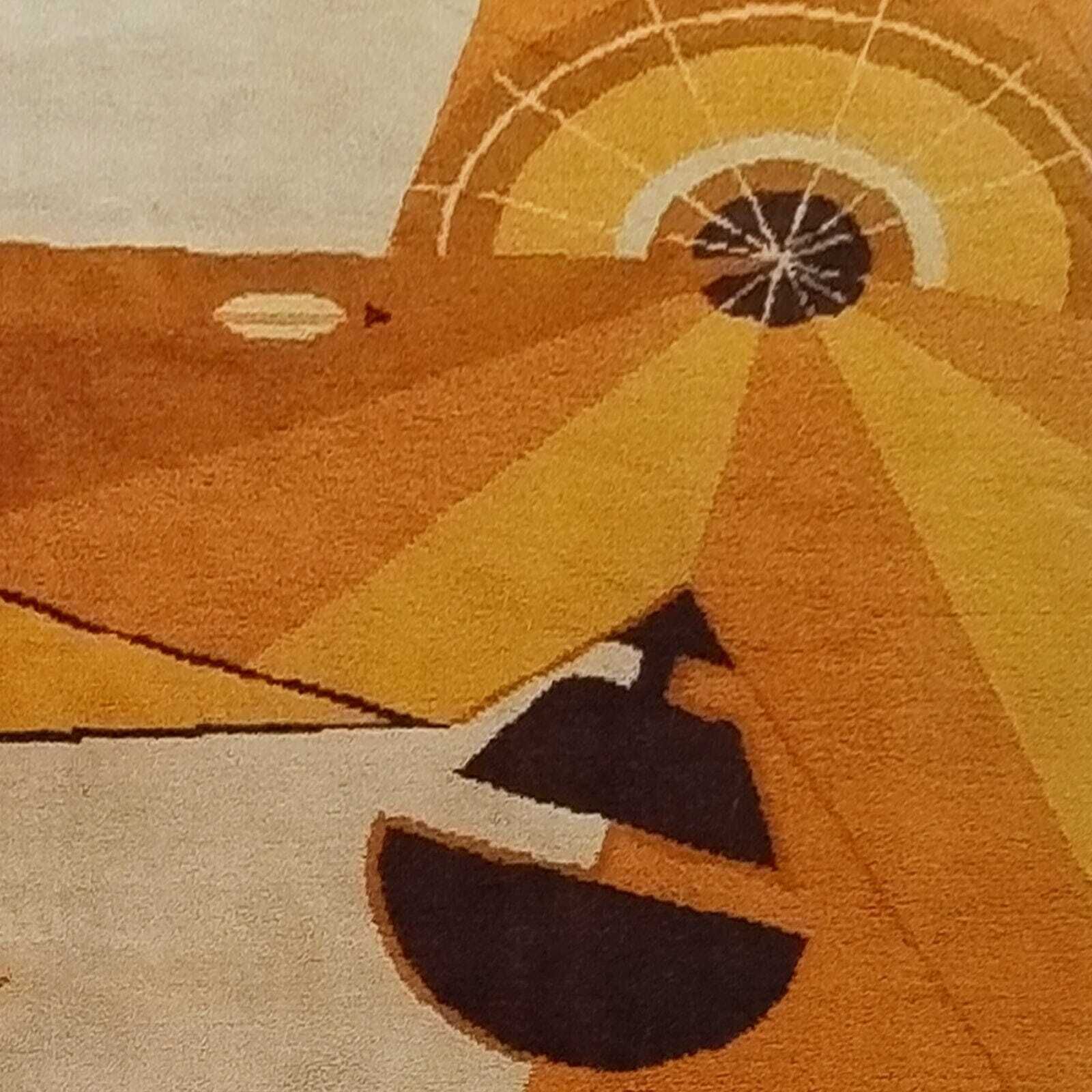 1950s Constructivist Mechanical Futuristic Rug/Tapestry. Made In France photo vinterior