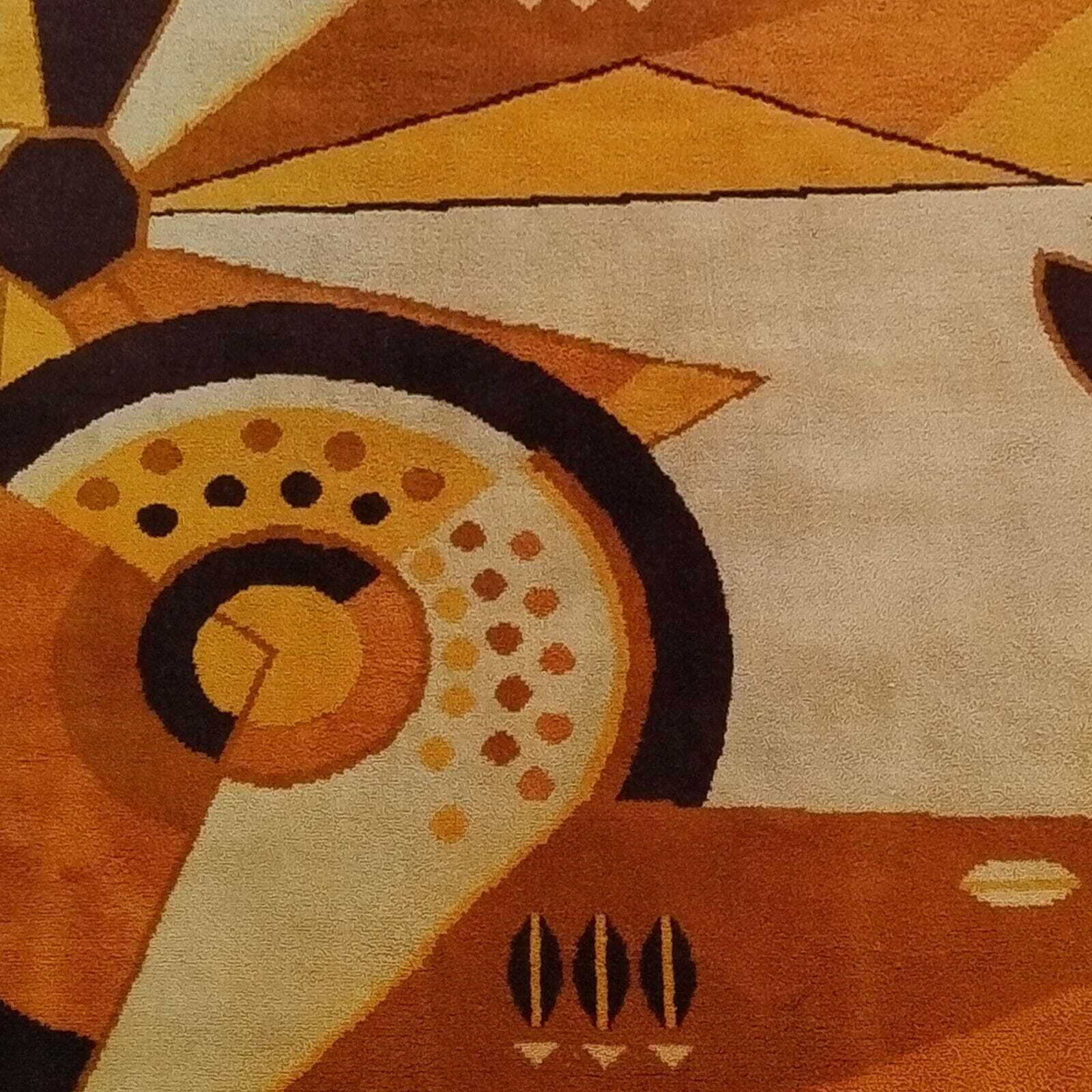 1950s Constructivist Mechanical Futuristic Rug/Tapestry. Made In France photo vintage