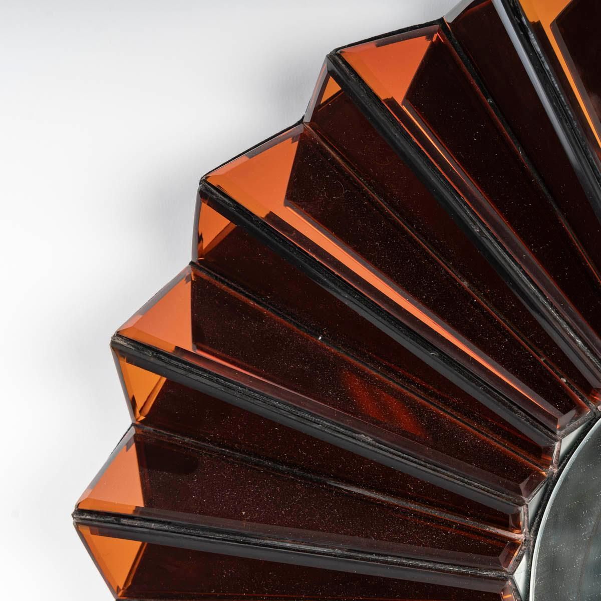 Wall Mirror By Olivier De Schrijver, Red Glass Plate, Simba Model, 20th Century. photo furniture