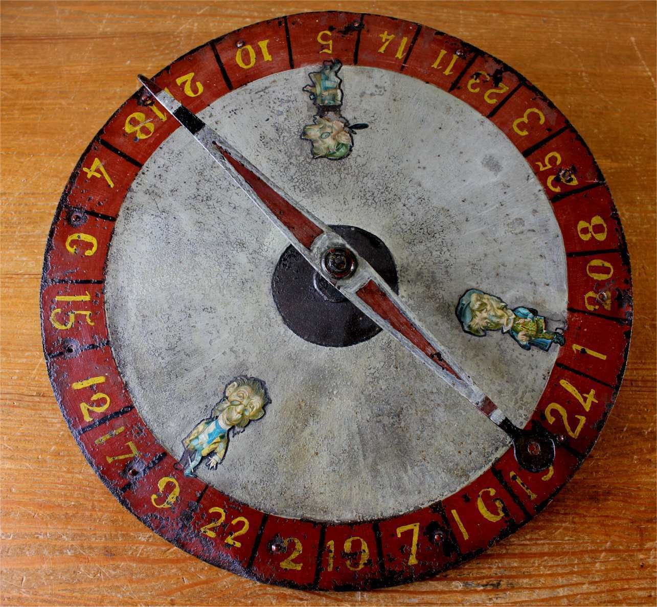 Antique Fairground Gambling Wheel. Spin To Win Spinning Carnival Game. photo for sale