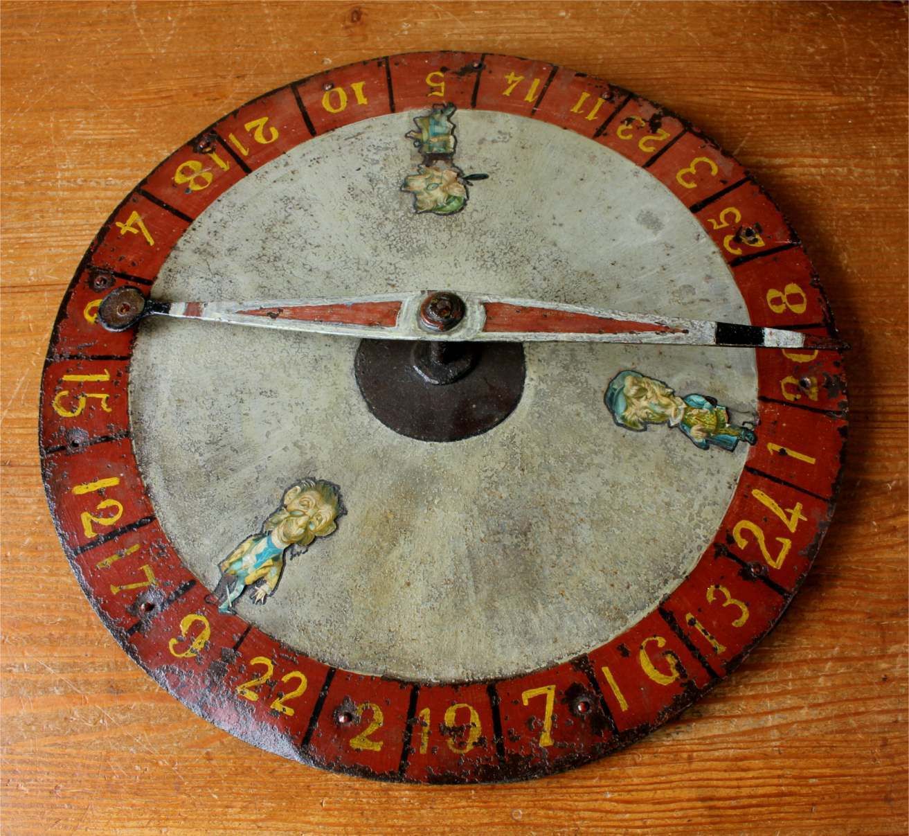 Antique Fairground Gambling Wheel. Spin To Win Spinning Carnival Game. photo buy