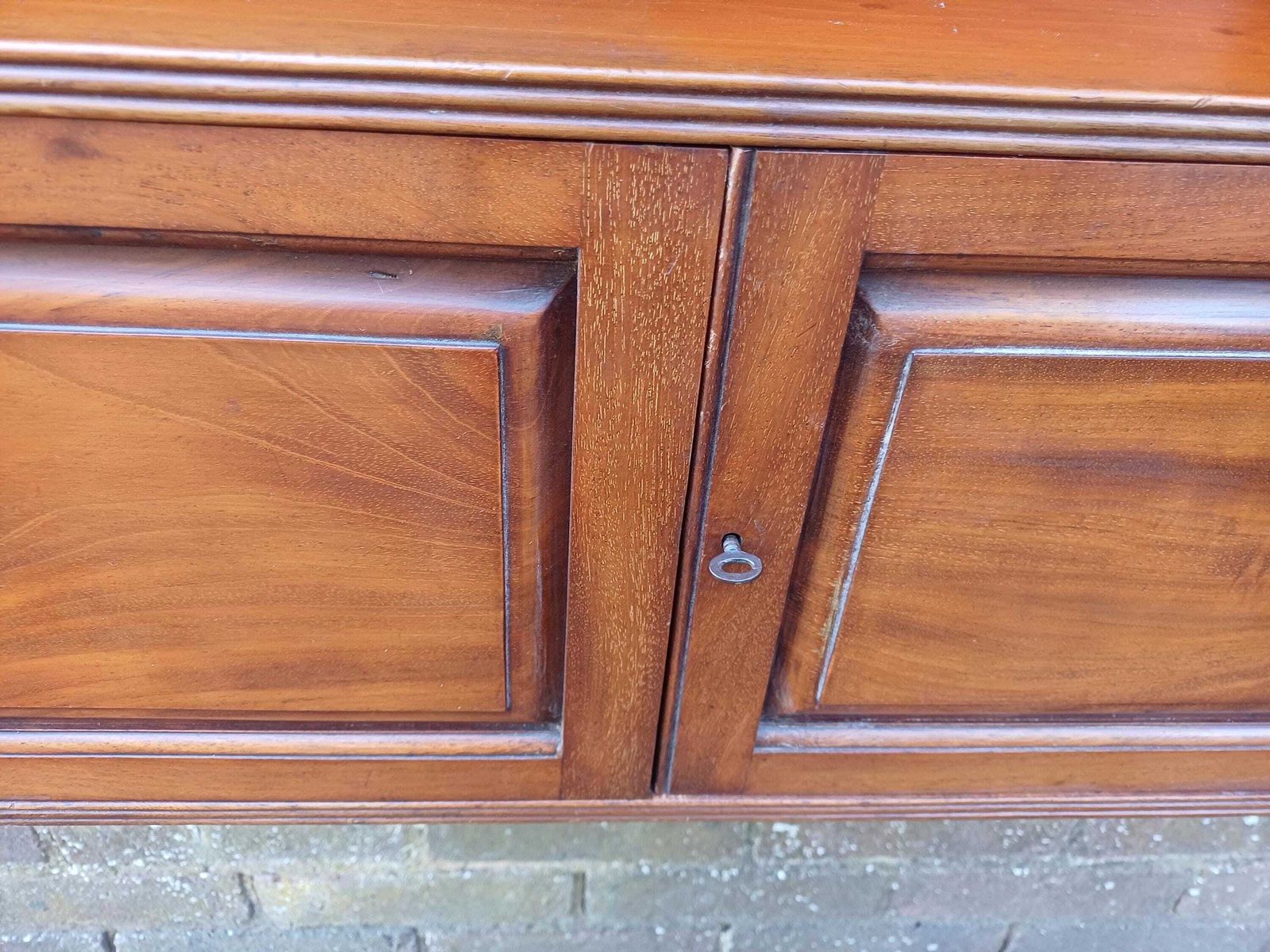 Large Late Victorian Edwardian Wall Cabinet Mahogany Antique Wall Cupboard With Shelves And Panelled Doors Working Key Free Hand Delivery. photo Furniture