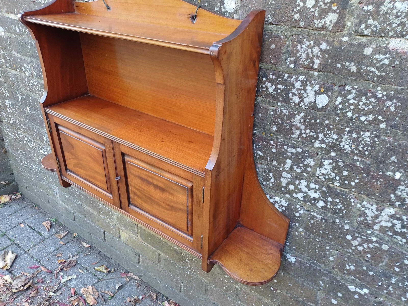 Large Late Victorian Edwardian Wall Cabinet Mahogany Antique Wall Cupboard With Shelves And Panelled Doors Working Key Free Hand Delivery. photo buy