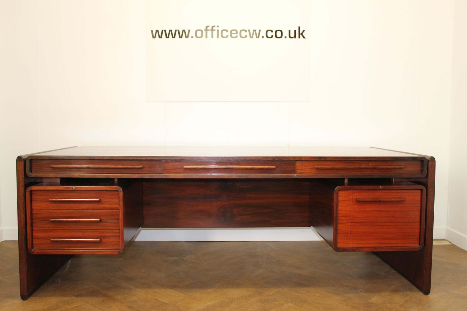 Used (1960s) Danish Rosewood Executive Desk By Dyrlund