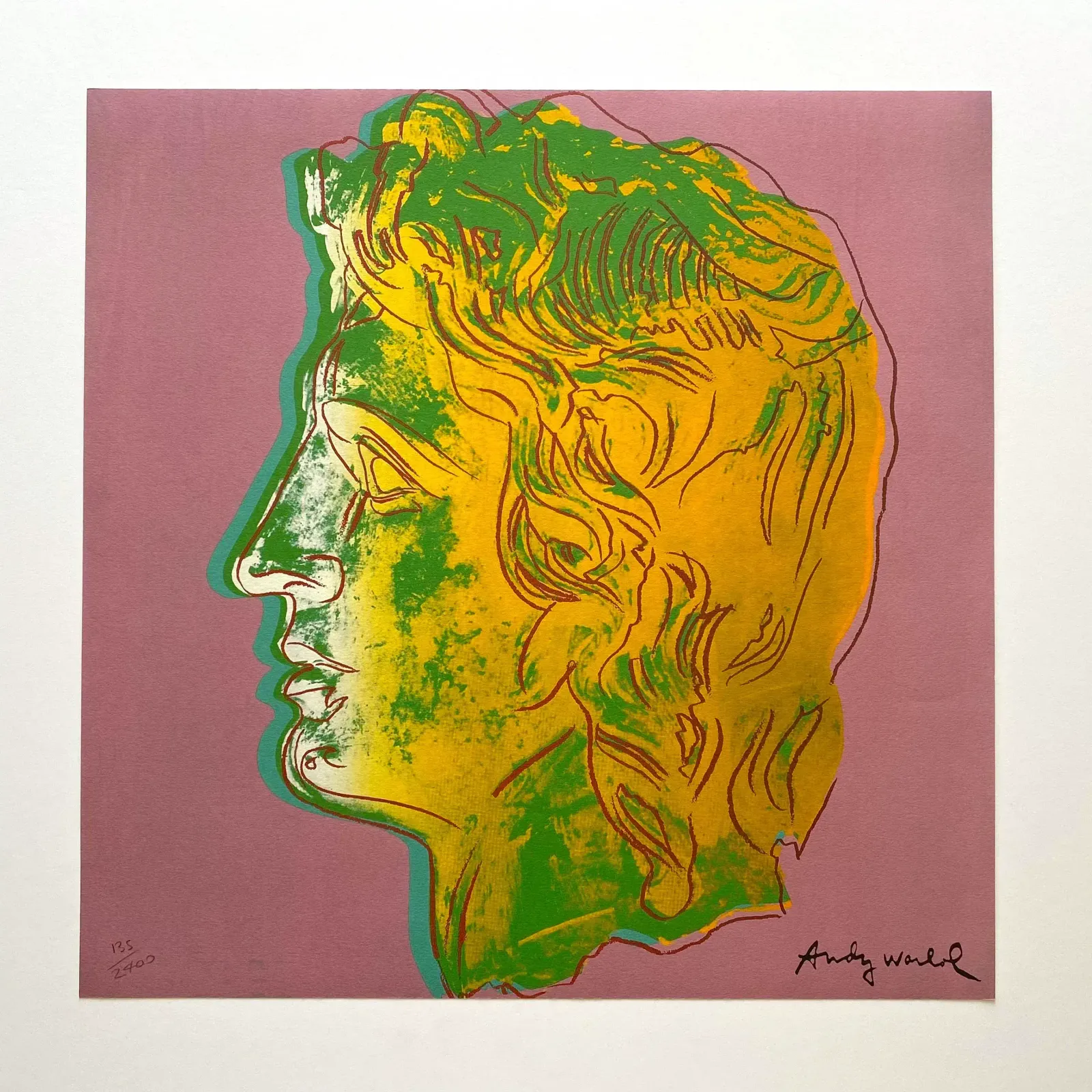 Andy Warhol Vintage 1986 Limited Edition Large Fine Art Lithograph Print " Alexander The Great " 1982 photo furniture