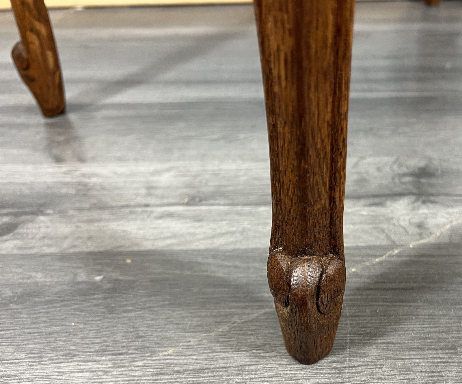Footstool Vintage French Louis Style Oak Table Stool Upholstered Seat Lot 4422 photo vinterior