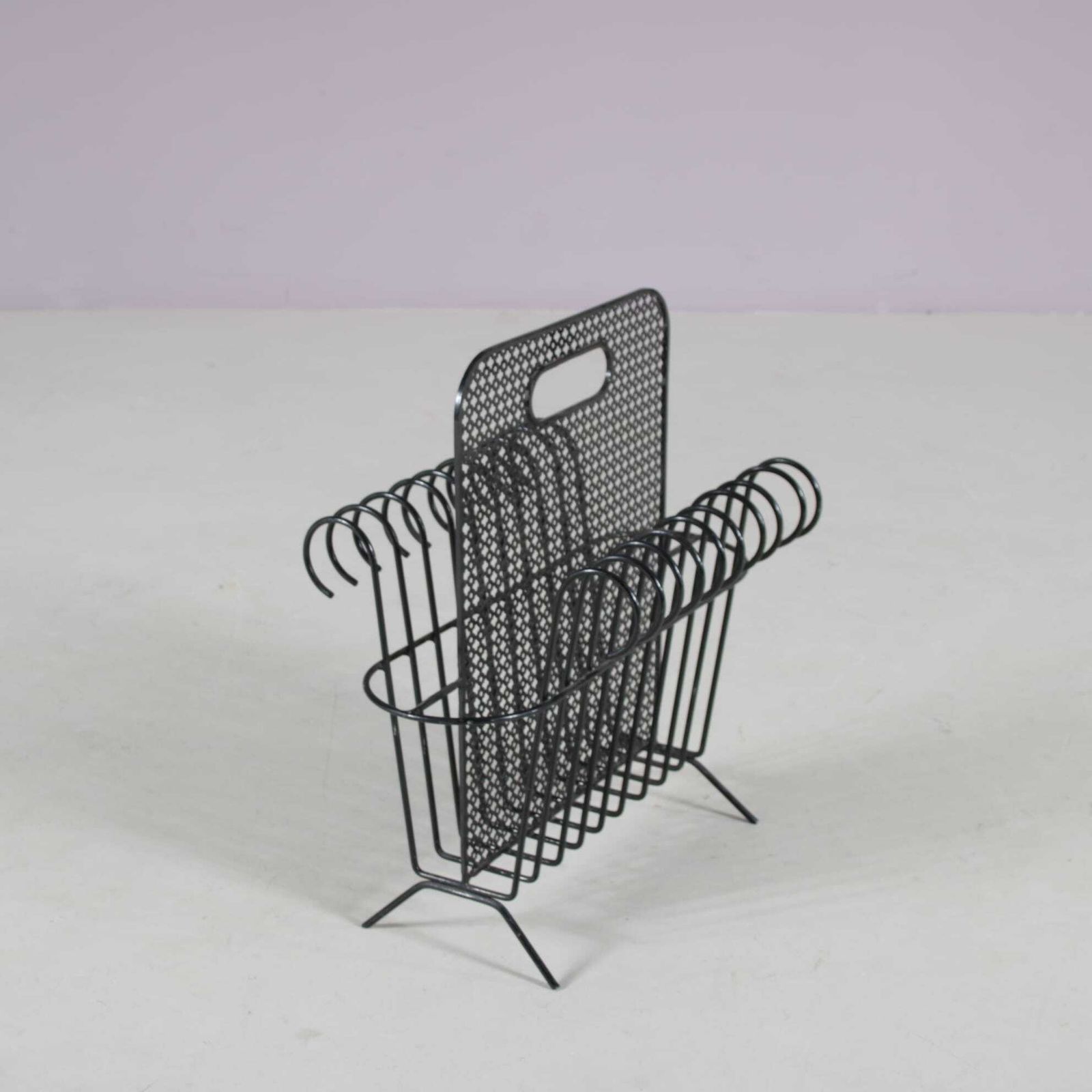 1950s “Cap D’ail” Magazine Rack By Mathieu Matégot For Atelier Matégot, France photo vintage