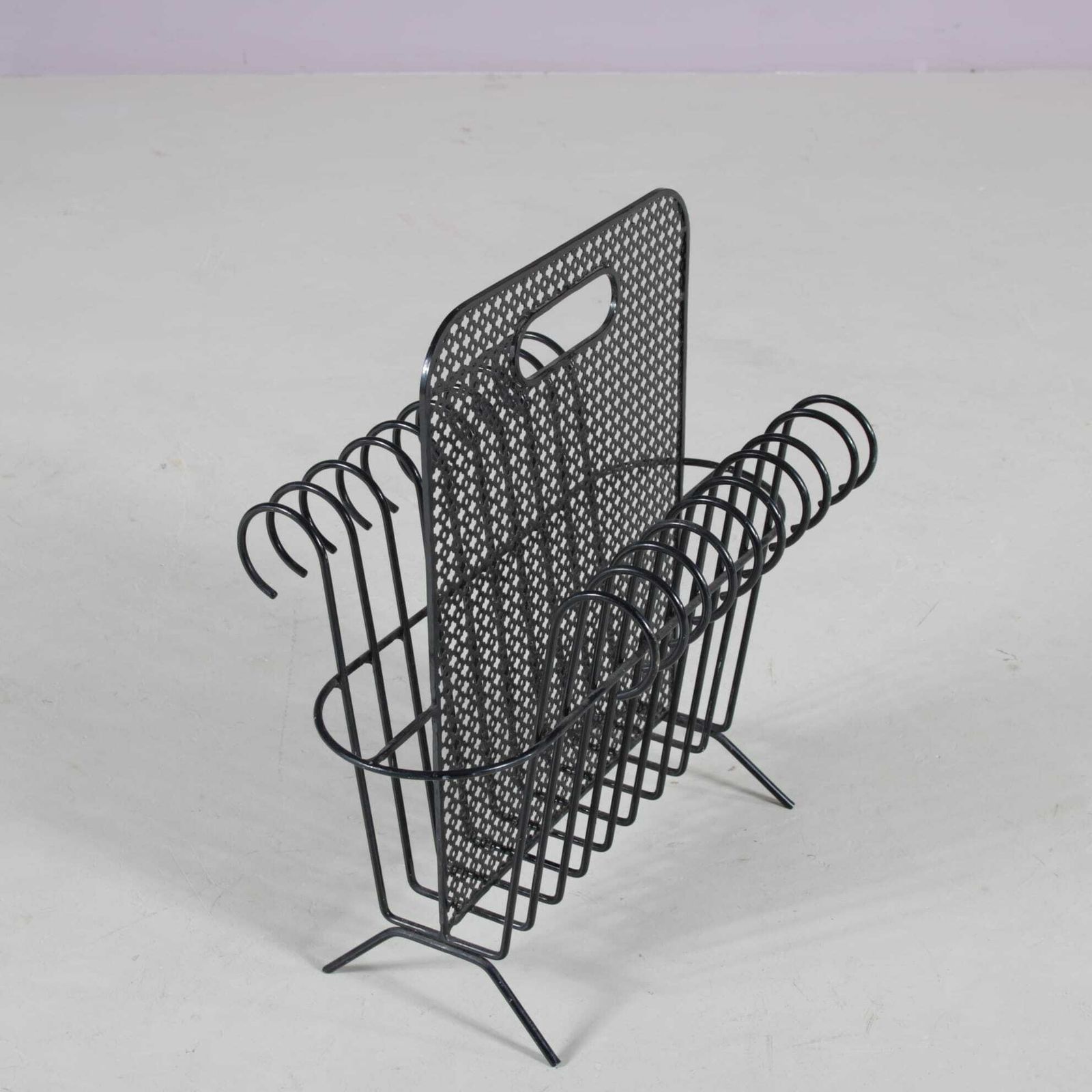 photo furniture 1950s “Cap D’ail” Magazine Rack By Mathieu Matégot For Atelier Matégot, France
