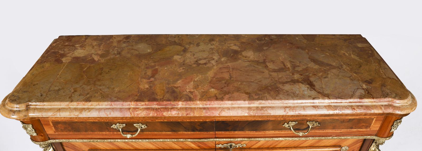 Antique French Floral Marquetry Marble Topped Side Cabinet Circa 1900 photo 3250.0