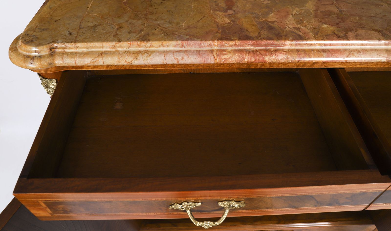 Antique French Floral Marquetry Marble Topped Side Cabinet Circa 1900 photo buy