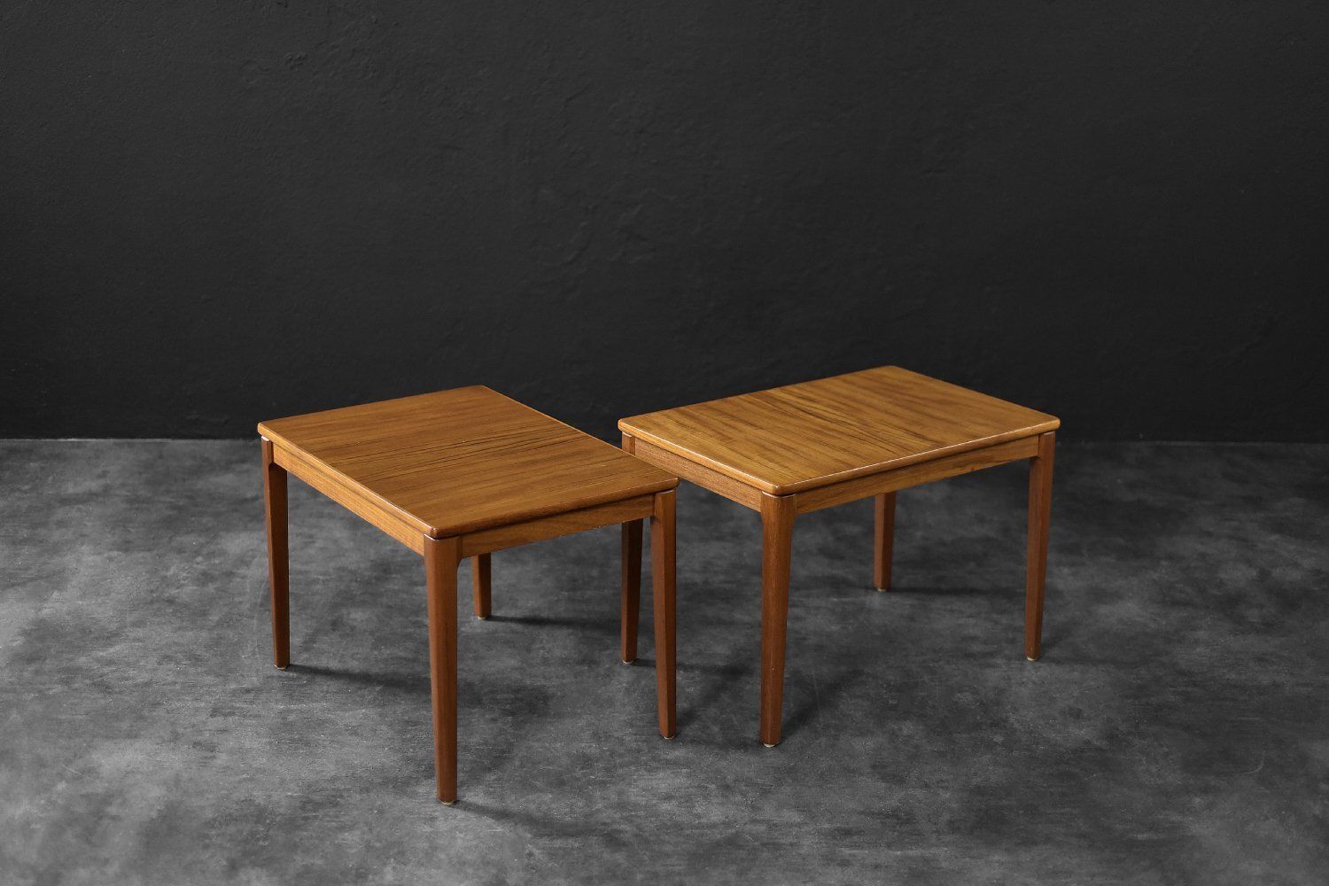 Mid Century Scandinavisch Modern Bruine Teakhouten Bijzettafels Van Albert Larsson Voor Alberts Tibro, Jaren 1960, Set Van 2 photo Meubels