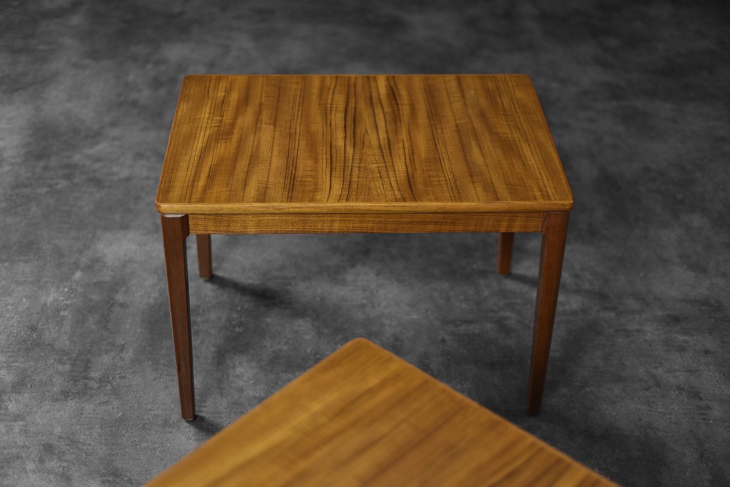 Mid Century Scandinavian Modern Brown Teak Side Tables By Albert Larsson For Alberts Tibro, 1960s, Set Of 2 photo vinterior