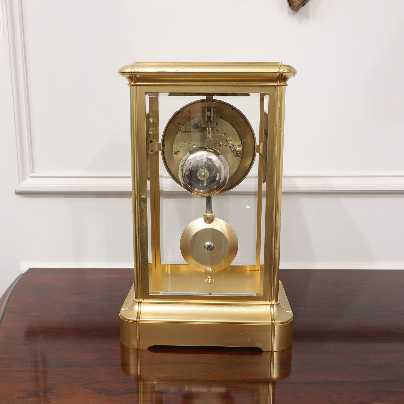 photo furniture French Gilt Brass Gorge Case Mantel Clock By Samuel Marti