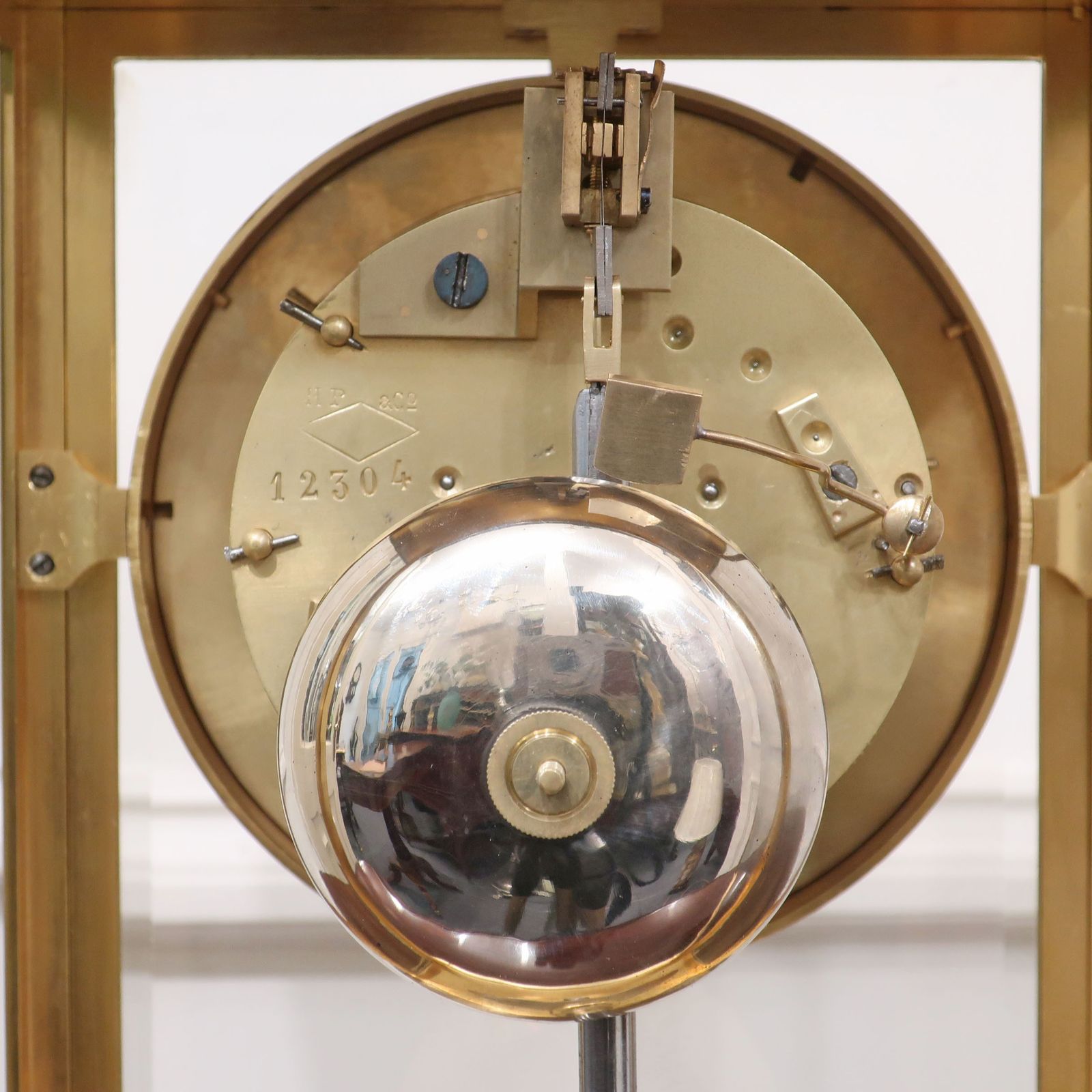 photo for sale French Gilt Brass Gorge Case Mantel Clock By Samuel Marti