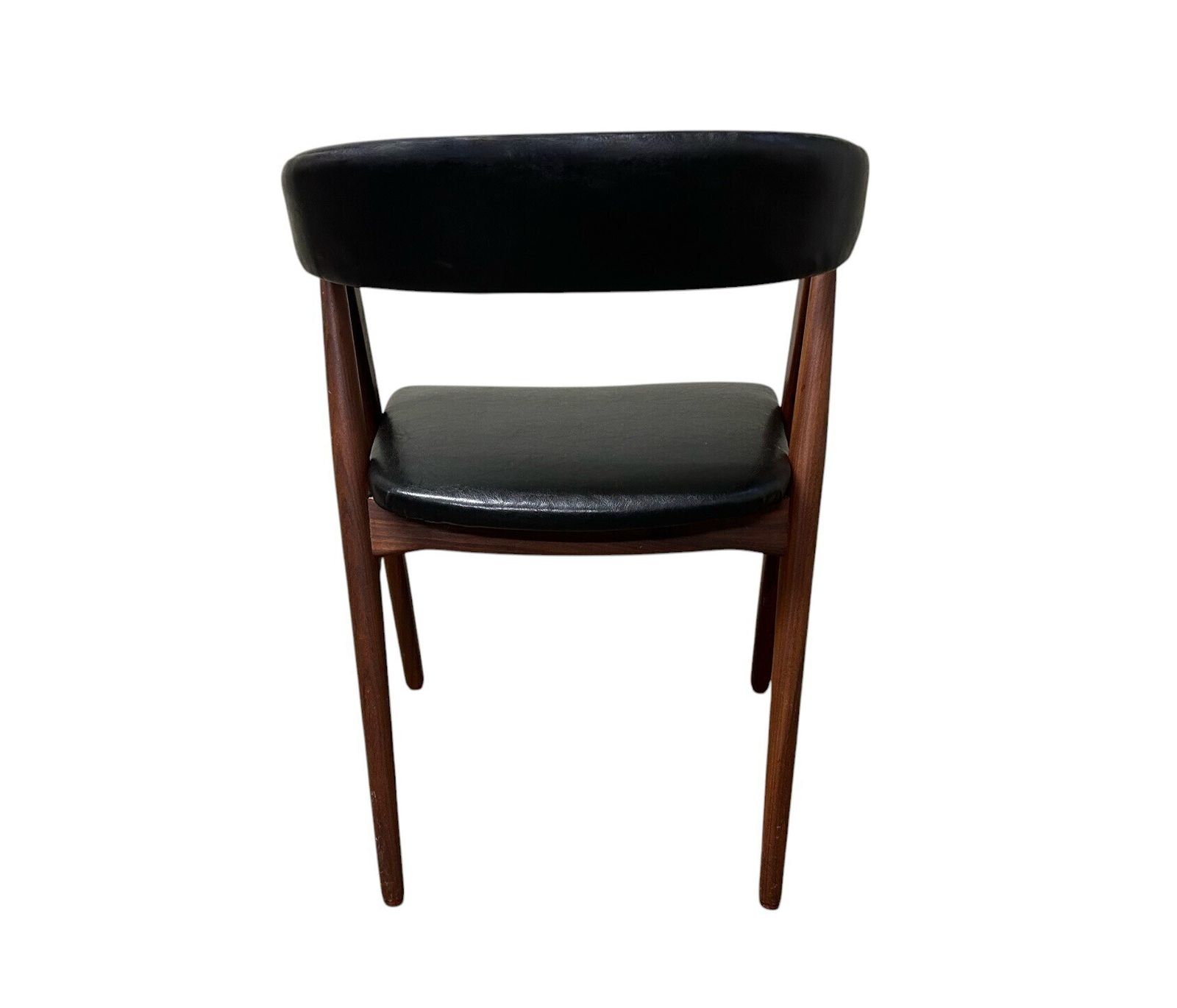 Danish Thomas Harlev Model 205 For Farstrup Teak And Black Vinyl Dining Desk Chair Mid Century 1950s photo for sale